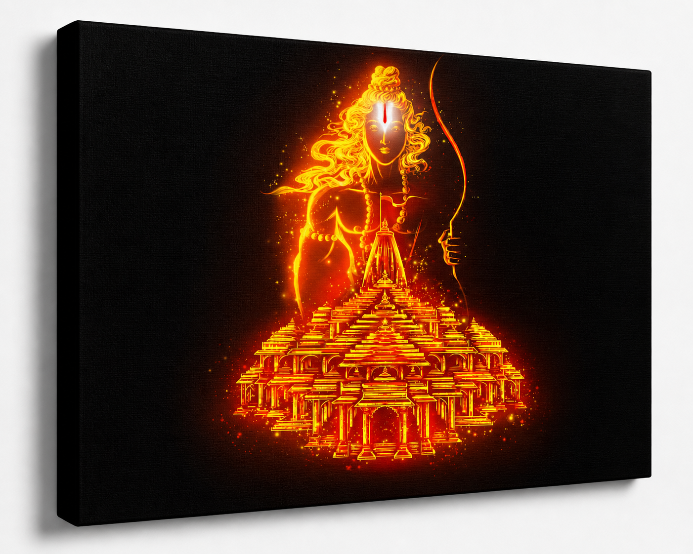 Jai Shri Ram - Bright Mandir Ayodhya Canvas