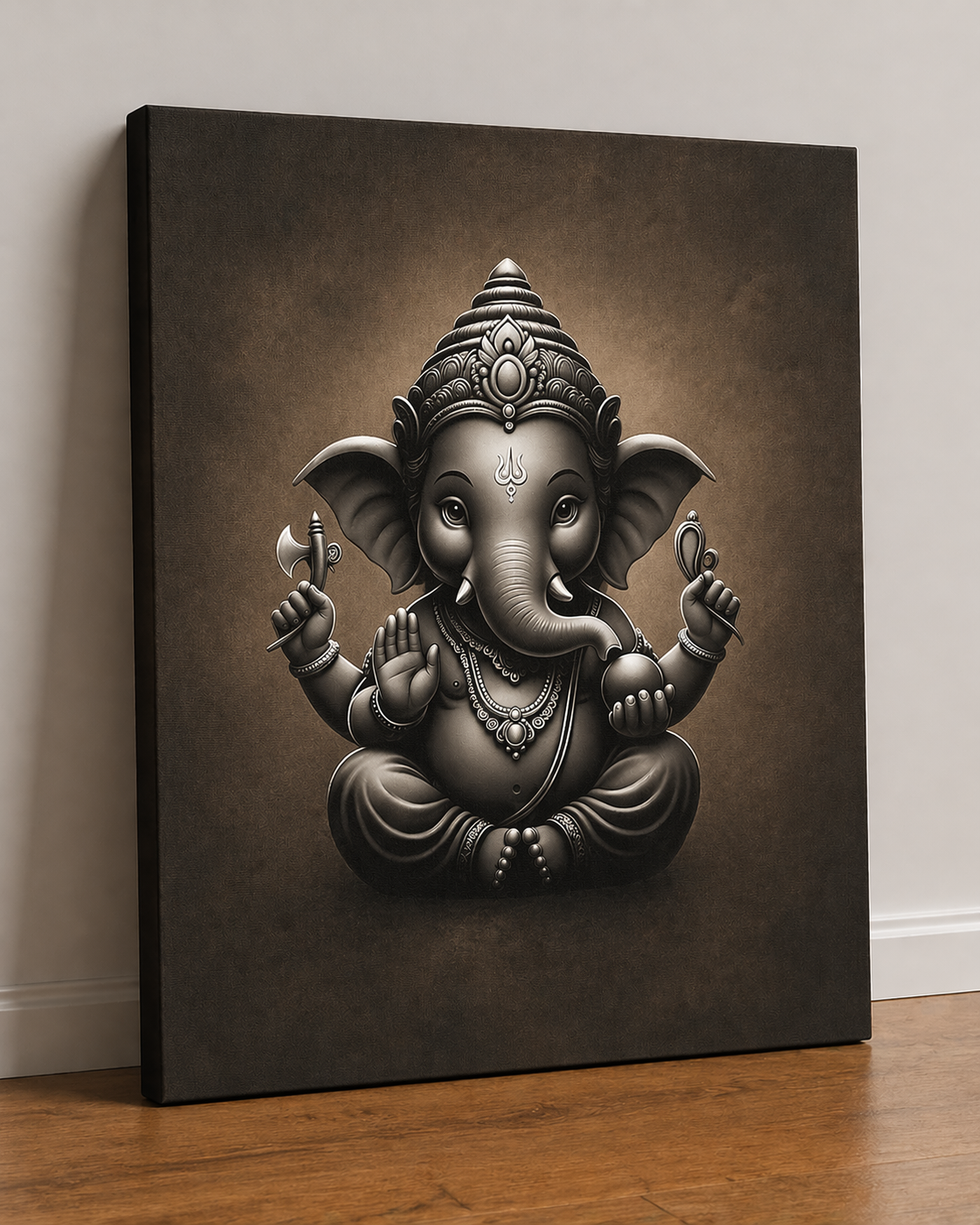 Divine Ganesha — Monochrome Elegance Canvas