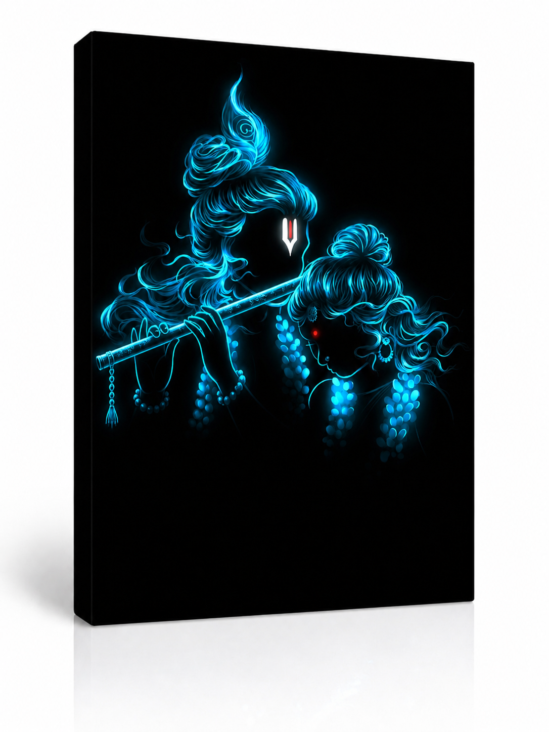 Radhe Krishna — Neon Glow Canvas